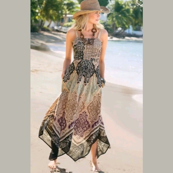 Soft Surroundings Dresses & Skirts - Soft Surroundings Hankercheif Hem Beach Boho Dress